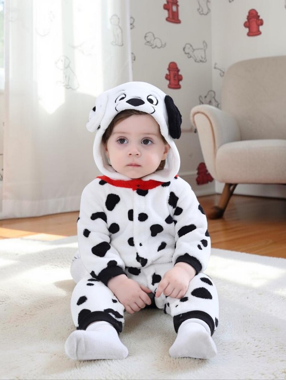 Baby Dalmatian Hooded One-Piece Jumpsuit Costume, NWT